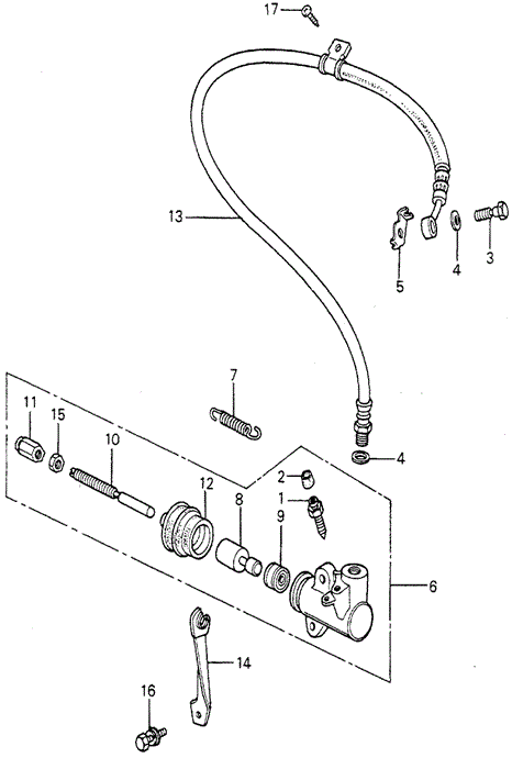 CHASSIS/MT CLUTCH SLAVE CYLINDER for 1981 Honda ACCORD SEDAN #1