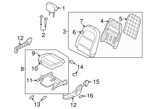 Azera PASSENGER SEAT COMPONENTS