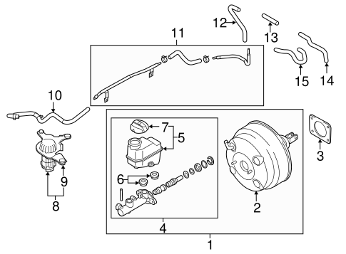 Genesis MASTER CYLINDER - COMPONENTS ON DASH PANEL