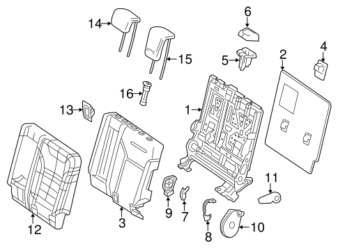 ML350 REAR SEAT COMPONENTS 2