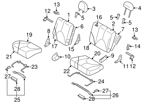 Tribute REAR SEAT COMPONENTS