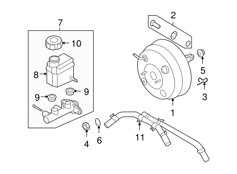 Santa Fe MASTER CYLINDER - COMPONENTS ON DASH PANEL