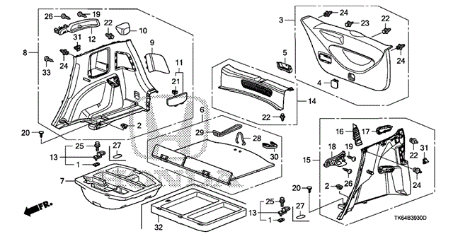 INTERIOR / BUMPER/SIDE LINING - TAILGATE LINING for 2010 Honda FIT #1