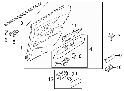 M35h INTERIOR TRIM - REAR DOOR