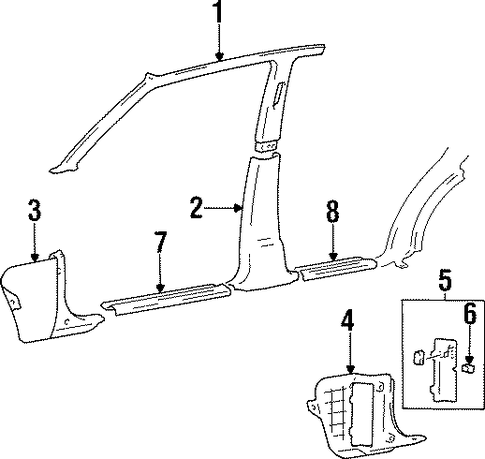 Sonata INTERIOR TRIM - PILLARS