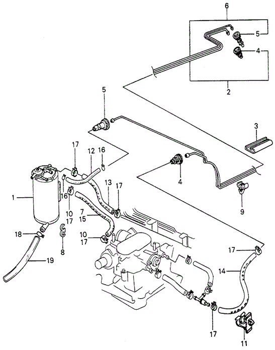 ELECTRICAL / EXHAUST / HEATER / FUEL/CANISTER - FUEL HOSE for 1983 Honda CIVIC 5-DOOR #1