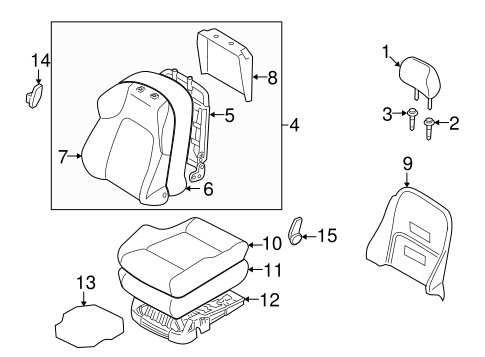 Tiburon FRONT SEAT COMPONENTS