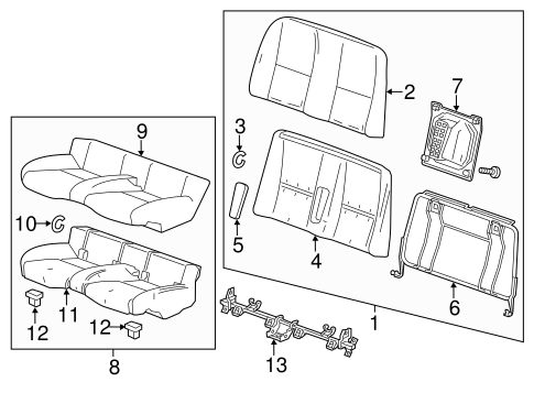 Camaro REAR SEAT COMPONENTS 2