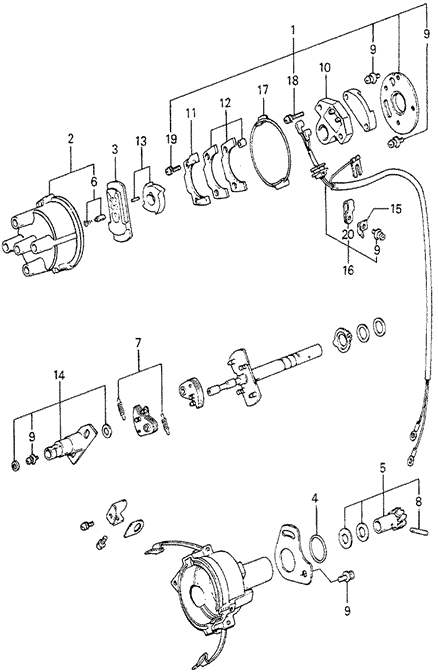 ENGINE/DISTRIBUTOR COMPONENTS (5) for 1980 Honda ACCORD HATCHBACK #1