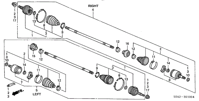 CHASSIS/DRIVESHAFT for 2001 Honda CIVIC SEDAN #1