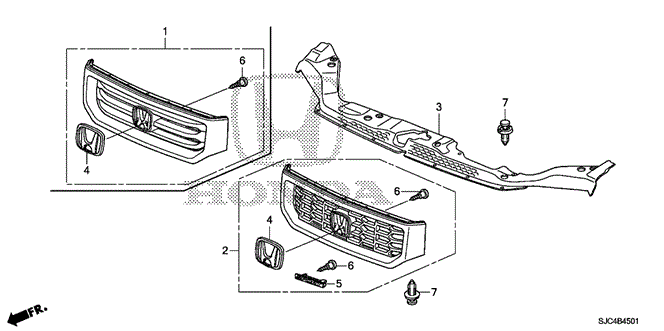 INTERIOR / BUMPER/FRONT GRILLE ('12-) for 2013 Honda RIDGELINE #1