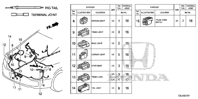 ACCORD COUPE ELECTRICAL CONNECTORS (RR.) (2)