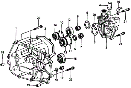 TRANSMISSION - MANUAL/4MT TRANSMISSION HOUSING for 1976 Honda CIVIC COUPE #1