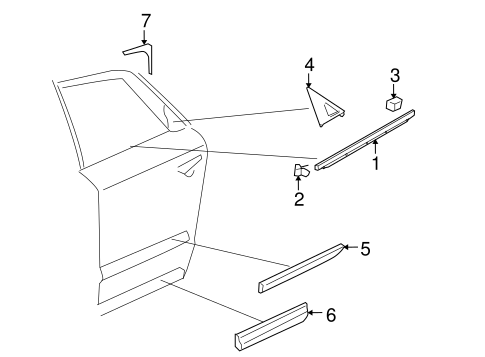 A8 Quattro EXTERIOR TRIM - REAR DOOR
