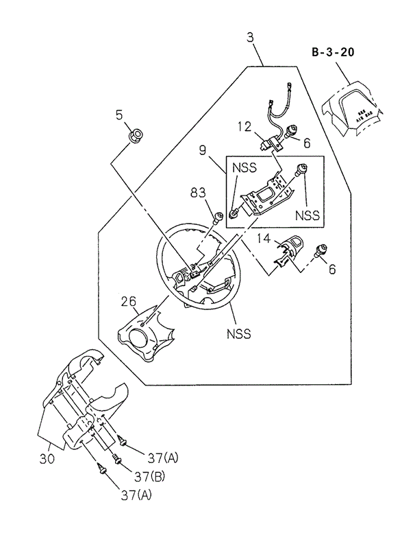 CHASSIS/STEERING WHEEL for 1998 Acura SLX #1