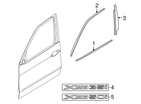 X6 EXTERIOR TRIM - FRONT DOOR