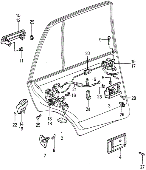 BODY / AIR CONDITIONING/REAR DOOR LOCKS for 1979 Honda ACCORD SEDAN #1