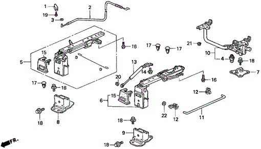 INTERIOR / BUMPER/RIGHT MIDDLE SEAT COMPONENTS (BENCH) for 1997 Honda ODYSSEY #1