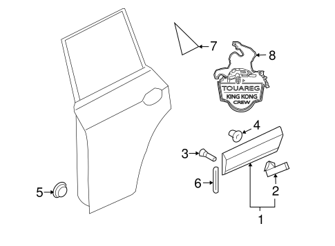 Touareg EXTERIOR TRIM - REAR DOOR