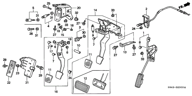 CHASSIS/PEDAL for 1999 Honda ACCORD SEDAN #1