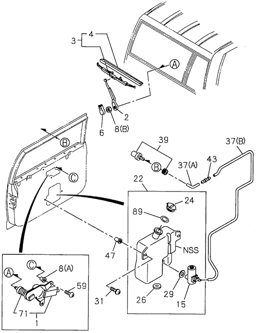 SLX REAR WIPER - WASHER