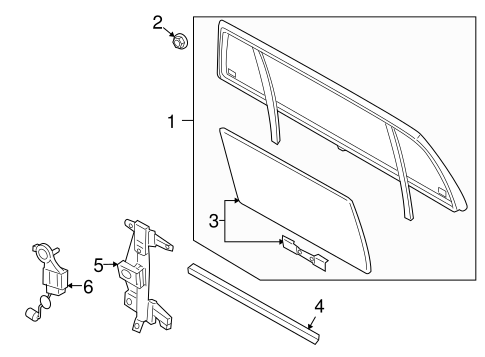 Explorer Sport Trac GLASS & HARDWARE - BACK