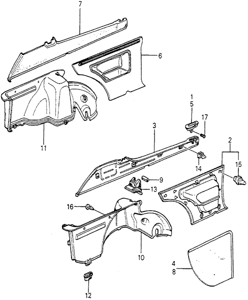 INTERIOR / BUMPER/INTERIOR LINING(3DOOR) for 1979 Honda ACCORD HATCHBACK #1