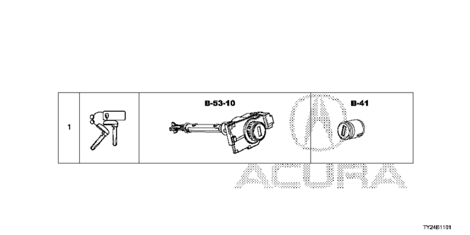 ELECTRICAL / EXHAUST / HEATER / FUEL/KEY CYLINDER SET for 2014 Acura RLX #1