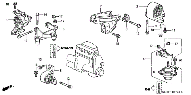 CIVIC COUPE ENGINE MOUNTS (CVT)