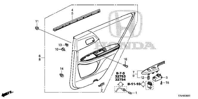 INTERIOR / BUMPER/REAR DOOR LINING for 2014 Honda ACCORD PLUG-IN #1