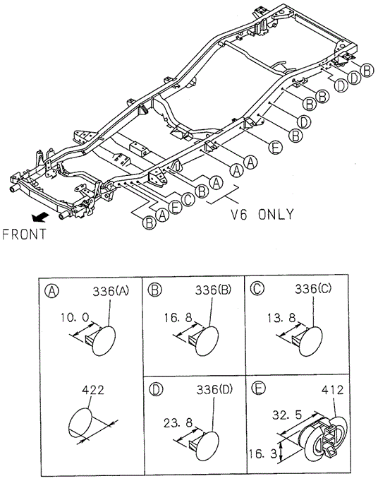 CHASSIS/FRAME PLUG SEAL for 1996 Honda PASSPORT #1
