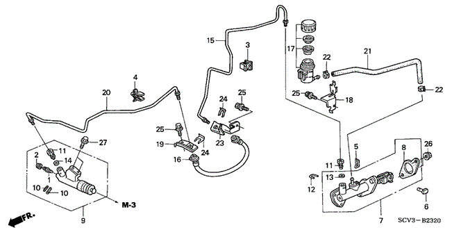 CHASSIS/CLUTCH MASTER CYLINDER for 2003 Honda ELEMENT #1