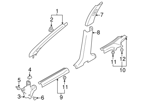 Lancer INTERIOR TRIM - PILLARS
