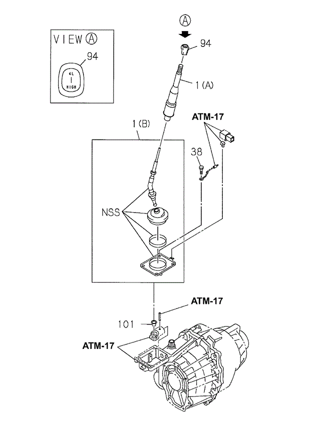 CHASSIS/4X4 SHIFT LEVER for 1998 Acura SLX #1