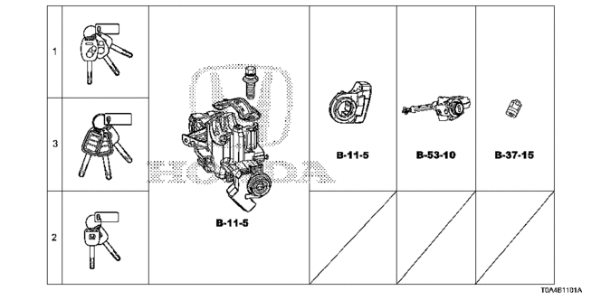 ELECTRICAL / EXHAUST / HEATER / FUEL/KEY CYLINDER SET for 2013 Honda CR-V #1