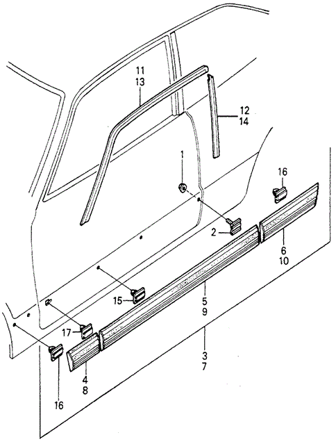 BODY / AIR CONDITIONING/SIDE PROTECTOR for 1979 Honda ACCORD HATCHBACK #1