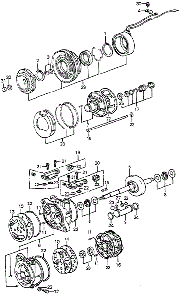 BODY / AIR CONDITIONING/A/C COMPRESSOR COMPONENT (DENSO) for 1982 Honda ACCORD HATCHBACK #1