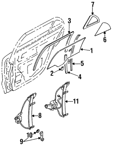 Galant GLASS - REAR DOOR
