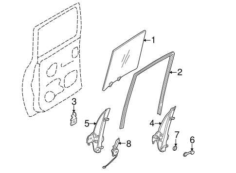 Frontier GLASS - REAR DOOR
