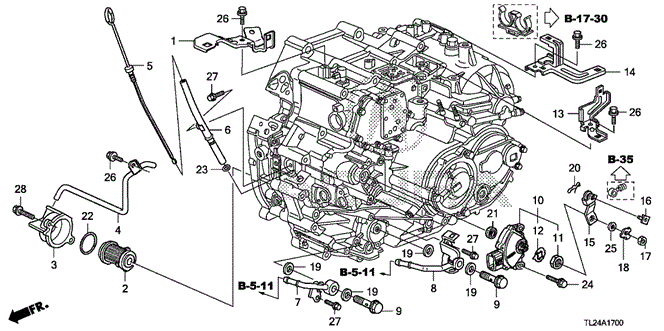 TSX SEDAN AT OIL LEVEL GAUGE - ATF PIPE (V6)