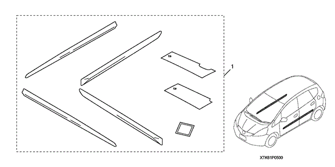 ACCESSORIES/BODY SIDE MOLDING for 2009 Honda FIT #1