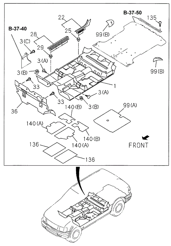 INTERIOR / BUMPER/FLOOR MAT for 1999 Honda PASSPORT #1