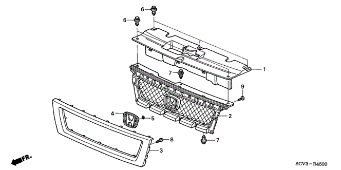 INTERIOR / BUMPER/FRONT GRILLE for 2003 Honda ELEMENT #1