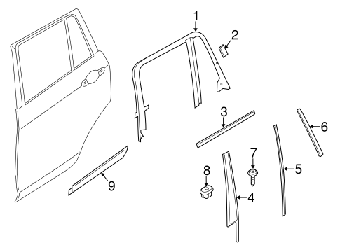 X4 EXTERIOR TRIM - REAR DOOR