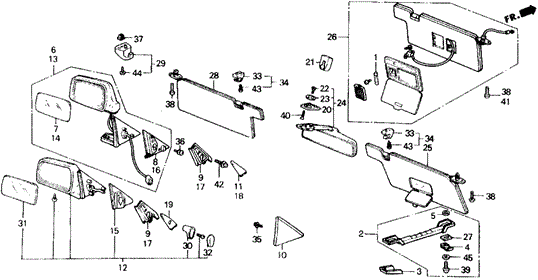INTERIOR / BUMPER/INTERIOR ACCESSORIES - DOOR MIRROR for 1989 Honda ACCORD COUPE #1