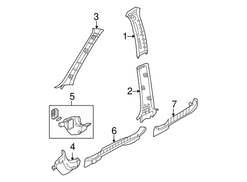 Escape INTERIOR TRIM - PILLARS