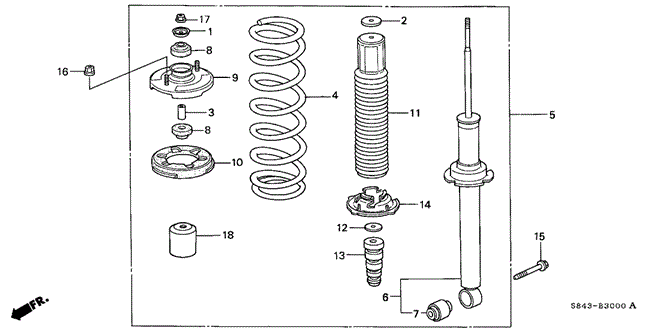 CHASSIS/REAR SHOCK ABSORBER for 2001 Honda ACCORD SEDAN #1