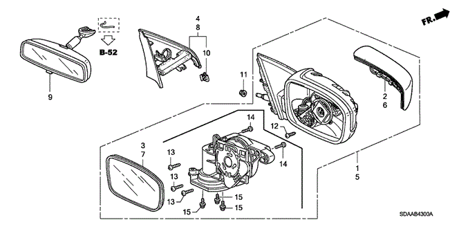 INTERIOR / BUMPER/MIRROR (MANUAL TYPE) for 2007 Honda ACCORD SEDAN #1