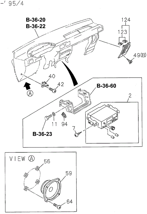ELECTRICAL / EXHAUST / HEATER / FUEL/RADIO - FRONT SPEAKERS for 1994 Honda PASSPORT #1