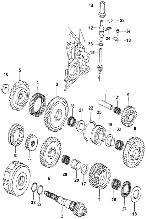 TRANSMISSION - HONDAMATIC/HMT COUNTERSHAFT (2) for 1981 Honda ACCORD SEDAN #1